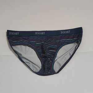 2(X)IST Micro Speed Dri Men's Briefs In Blue with Subtle Stripes